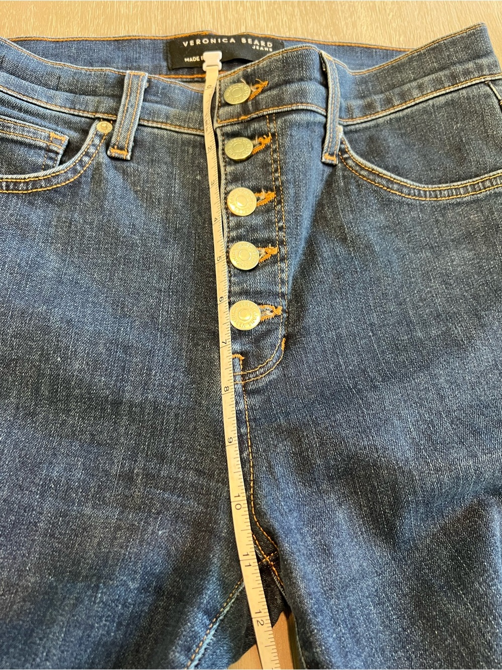 Veronica Beard Beverly Skinny Flare High-Rise Button-Fly Flare Jeans size 29 - Picture 8 of 9